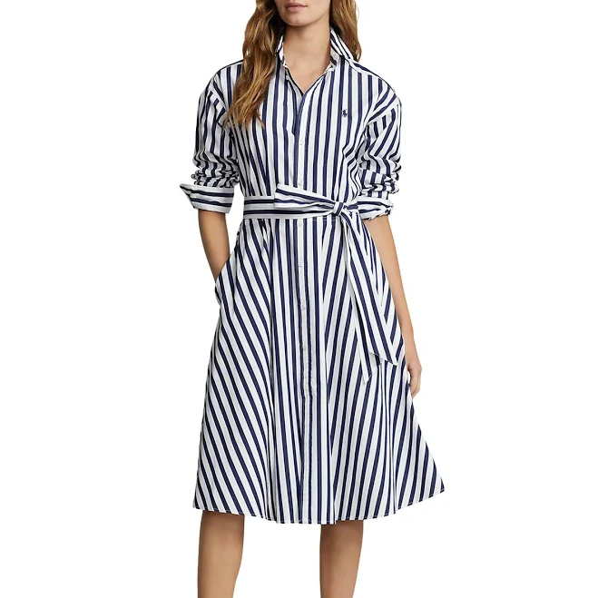 dress Polo Ralph Lauren Women's Belted Striped Cotton Shirtdress Bloomingdale's $248