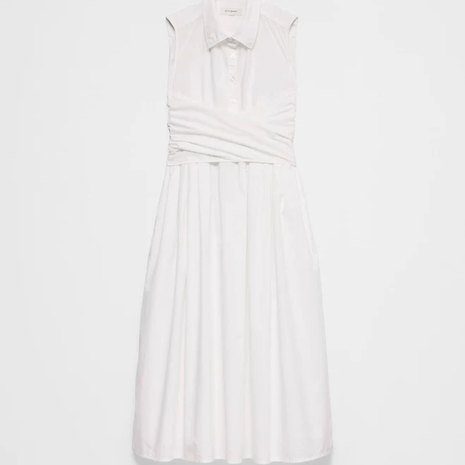 dress Poplin Wrapped Midi Shirtdress Banana Republic Factory $65