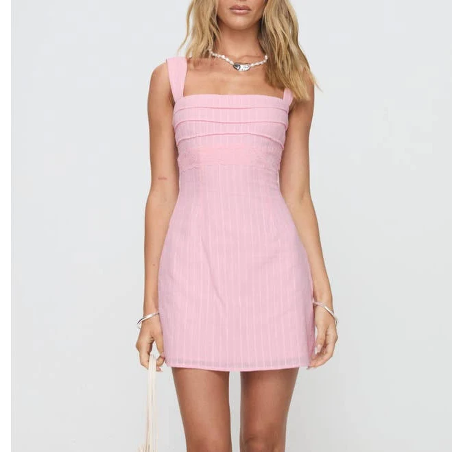 dress Princess Polly Women's Anyone But You Tie Back Sleeveless Cotton Minidress Nordstrom $69