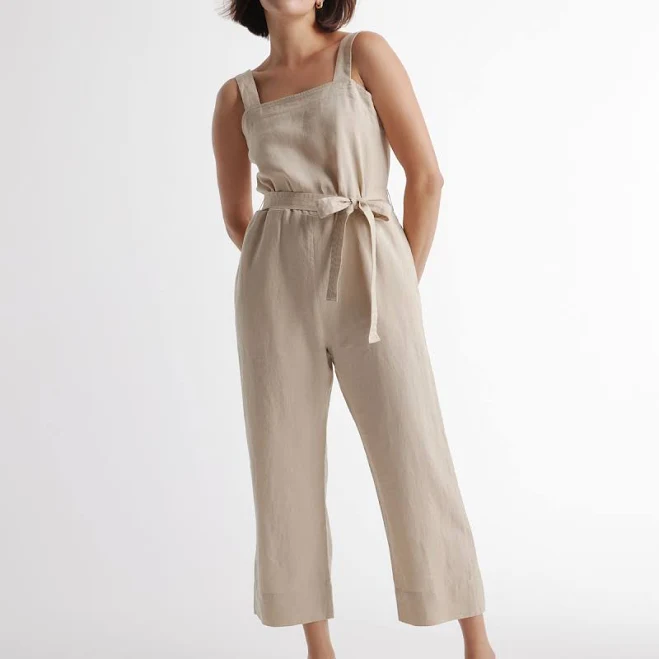 linen outfit Quince Women's European Linen Square Neck Jumpsuit Quince $64