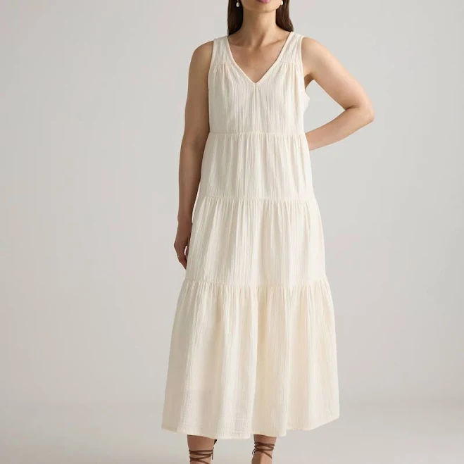 dress Quince Women's Organic Cotton Gauze Tiered Maxi Dress Quince $59.9