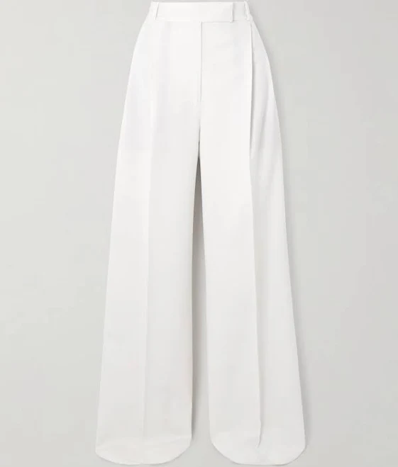 pants Róhe Women's Pleated Wide-Leg Wool-Blend Twill Pants NET-A-PORTER $290