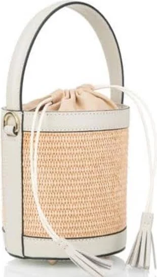 bag Raffia Bucket Bag with Leather Trim Etsy - CoastalNavyJane $86