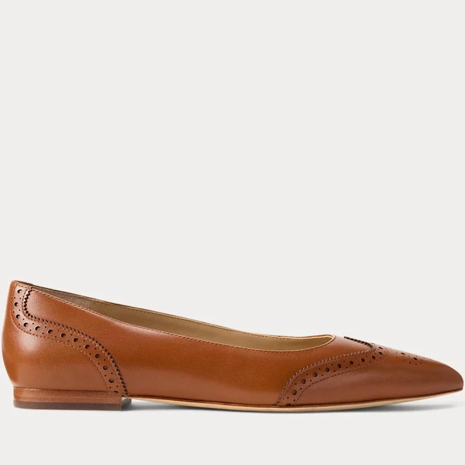 shoes Ralph Lauren Women's Loraine Perforated Leather Ballet Flats Ralph Lauren $155