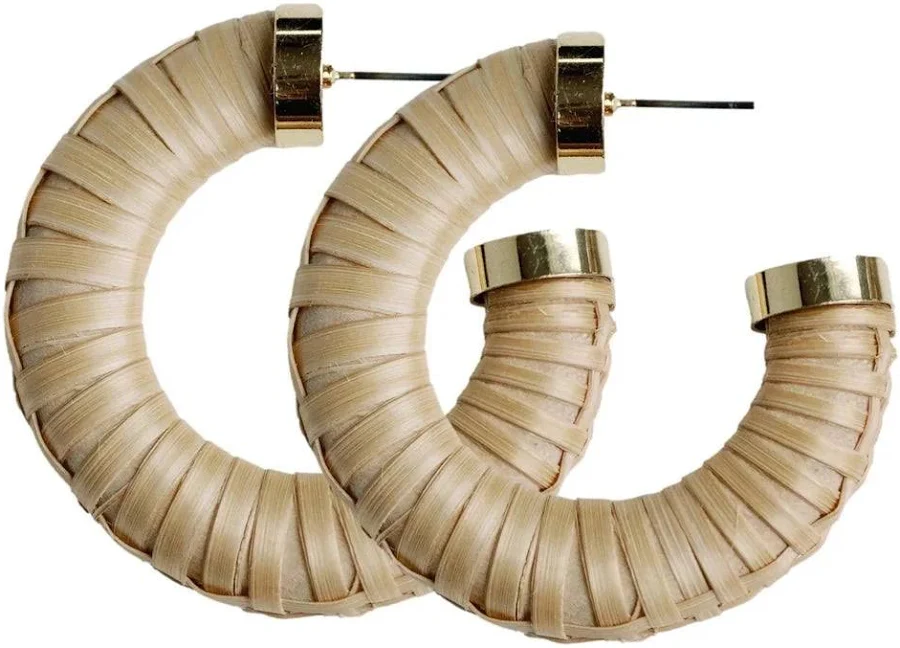 accessory Rattan Wrapped Hoops The Horseshoe Crab $30