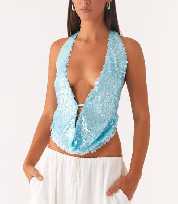 halter top Rio Dreams Cowl Neck Halter Top Peppermayo - US $30