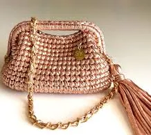 bag Rose Gold Woven Clutch Bag with Chain, Metallic Soft Leather Bag Etsy $98.63