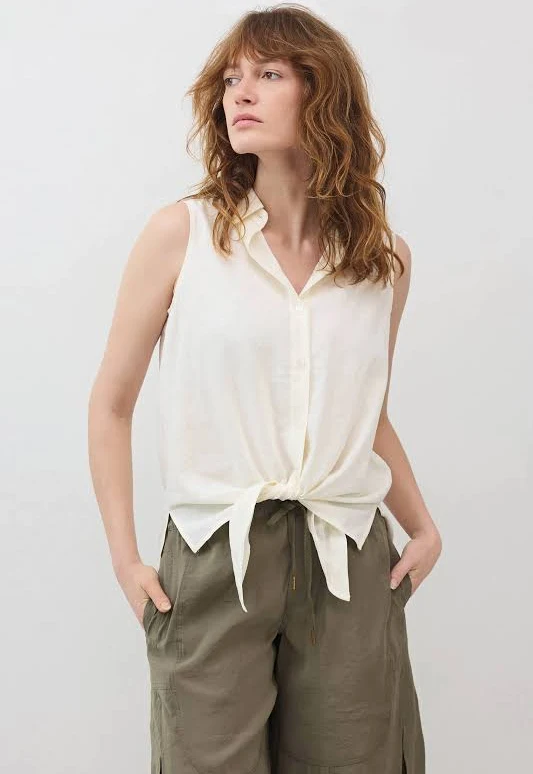 top Ruti Sleeveless Tie Front Button Down Ruti $219
