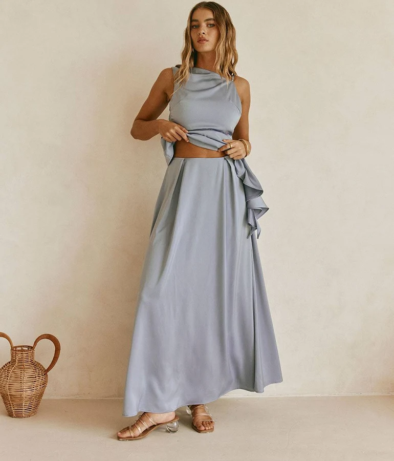 maxi skirt Sabo High Waist Pleated Maxi Hailey Skirt SABO $124.02