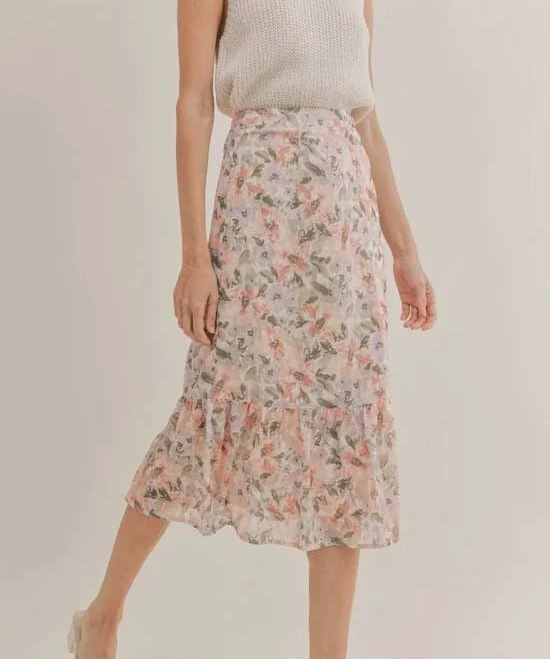 skirt Sadie & Sage Dune Flowers Midi Skirt eBay - whisperboutiques $35