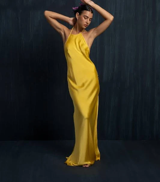 dress Silk Halter Bias Cut Maxi Dress Etsy - Seller $440