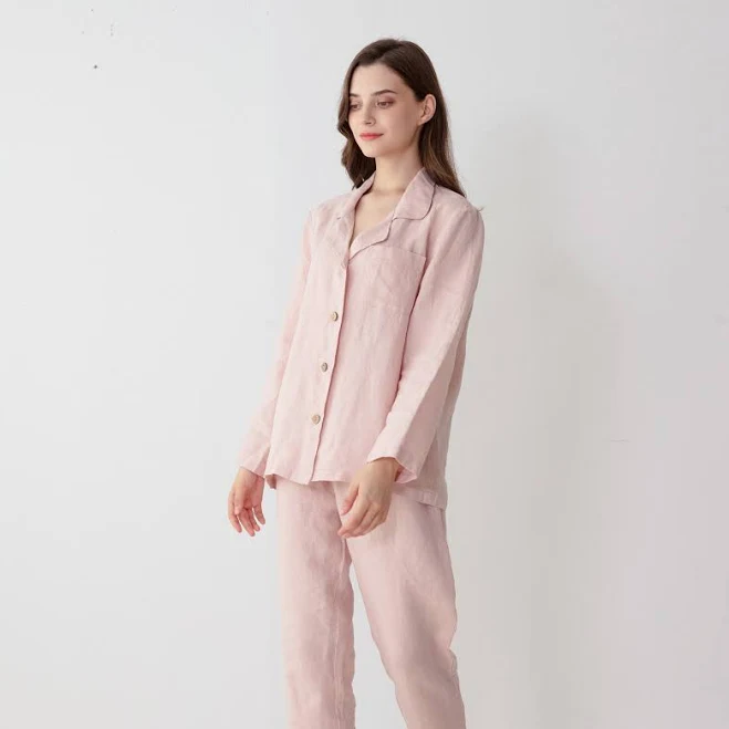 linen outfit Simple&Opulence Women's Linen Long Sleeve Pajama Set Simple&Opulence $78.99