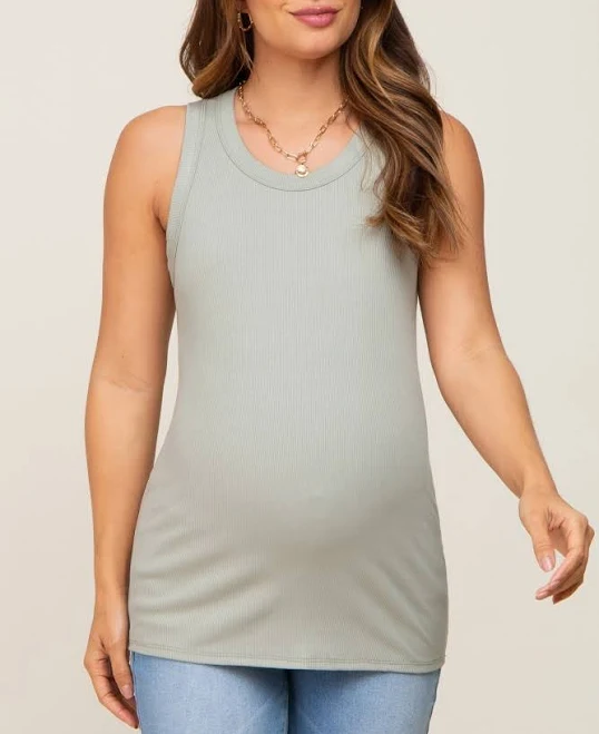 top Sleeveless Ribbed Maternity Top PinkBlush Maternity $29