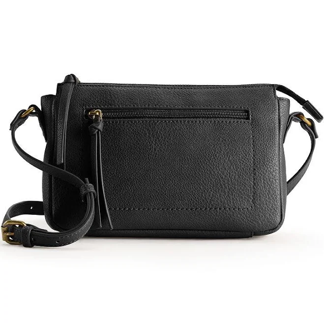 bag Sonoma Goods For Life Functional Top Zip Crossbody Bag, Black Kohl's $28
