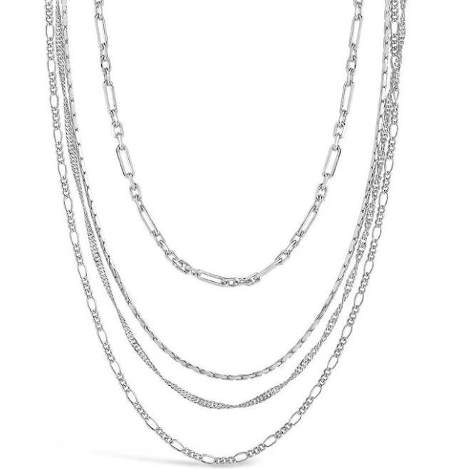 accessory Sterling Forever Women's 14K Gold & Rhodium Plated Brass Multi Chain Layered Macy's $60