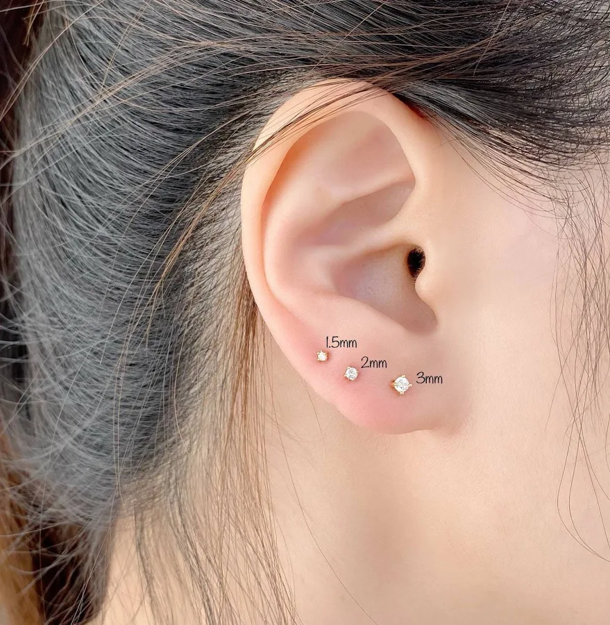 accessory Sterling Silver CZ Stud Earrings (Pair) Etsy - EveandkUS $12.56