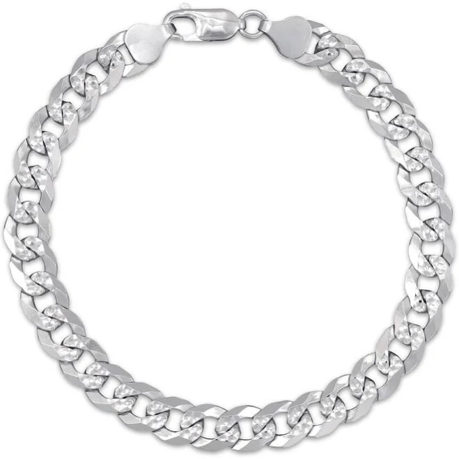 accessory Sterling Silver Diamond-Cut Curb Chain Bracelet Kay Jewelers $199.99