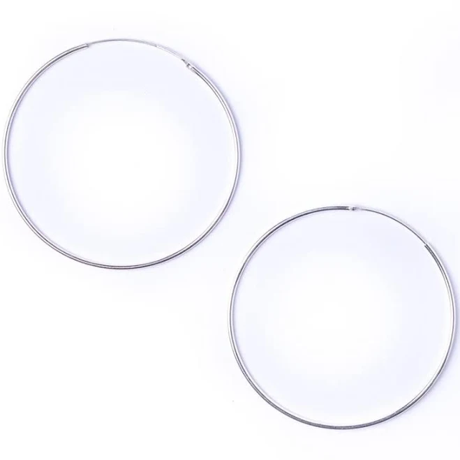 accessory Sterling Silver Extra Large Thin Sleeper Hoop Earrings 81stgeneration $34.5