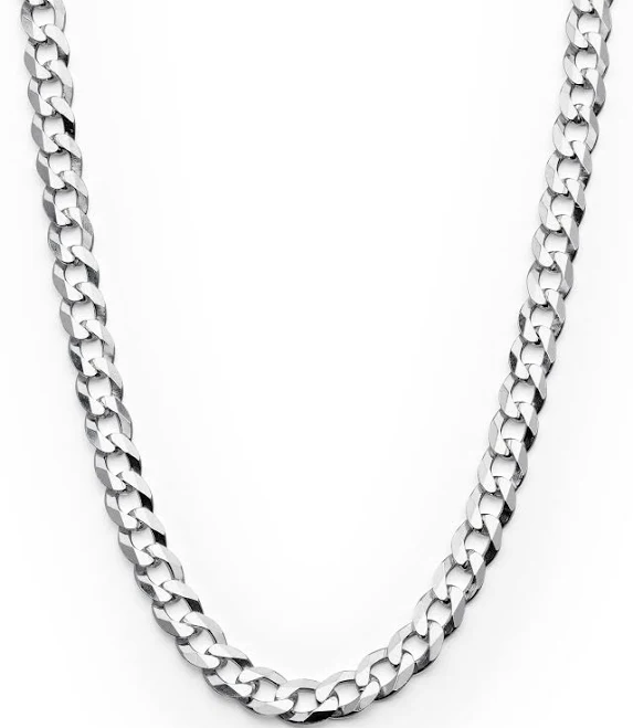 accessory Sterling Silver Italian Curb Chain Necklace for Men Metal Masters Co. $82.99
