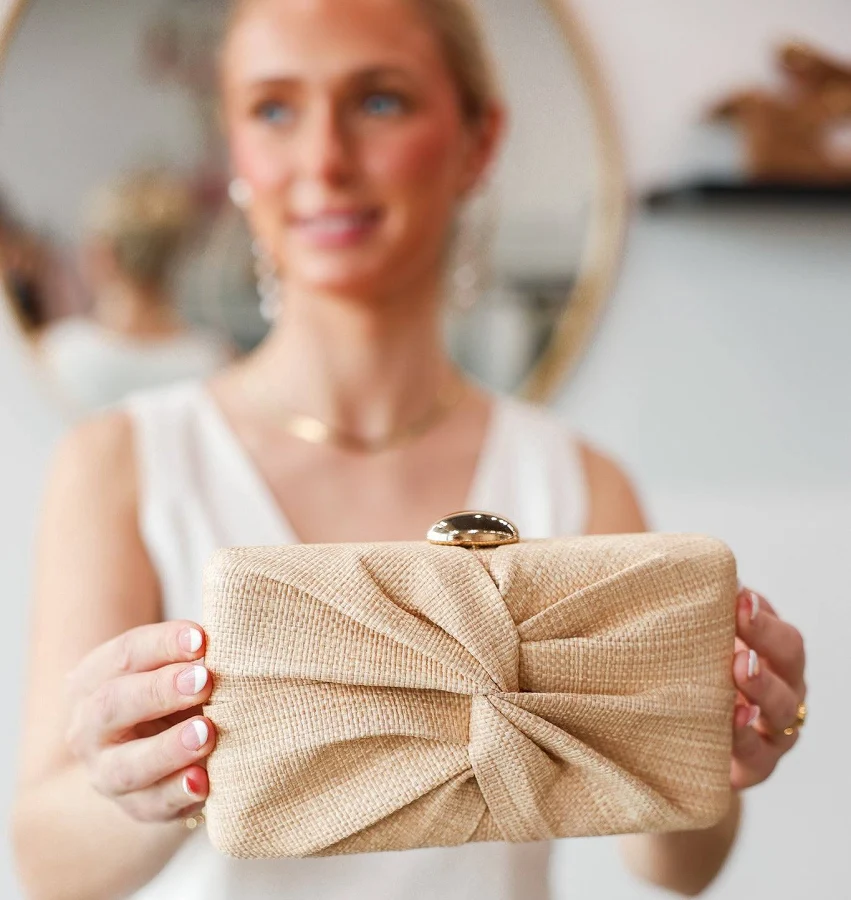 bag Straw Clutch with Chain Strap Ivy House Boutique $66