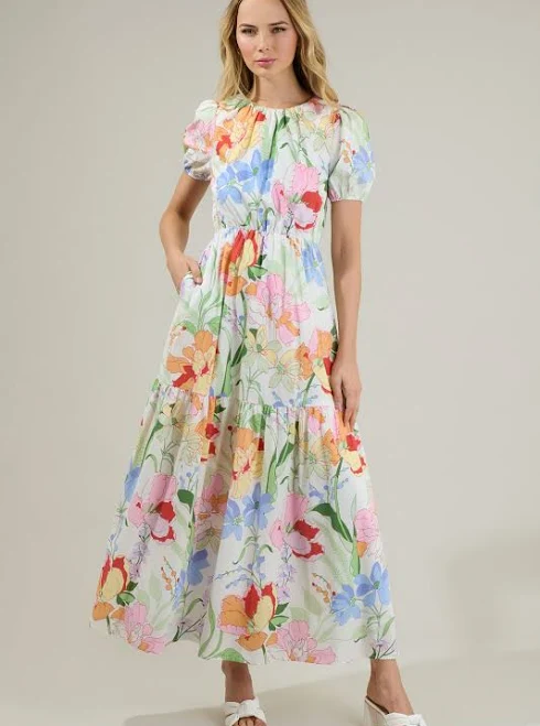 dress Sugarlips Juliet Floral Garden Becca Tiered Maxi Dress Sugarlips $89