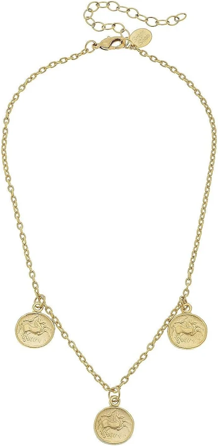 accessory Susan Shaw Dainty Coin Charm Necklace Susan Shaw $84