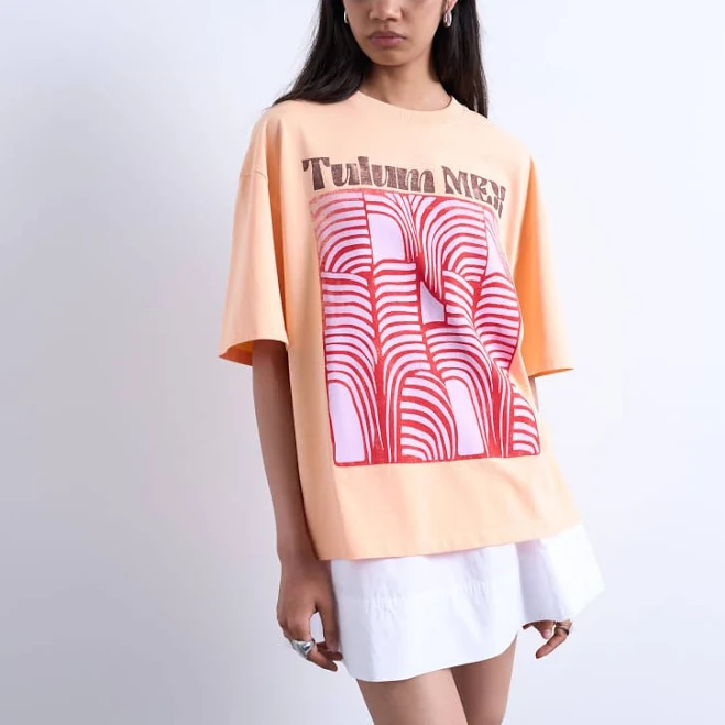 top Topshop Oversized Tulum Graphic Tee ASOS $19.99