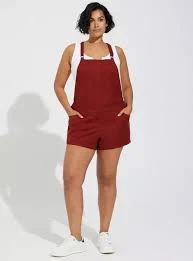 romper Torrid Fire Brick Linen Stretch Overall Adjustable Straps Pockets 3X Romper eBay $40