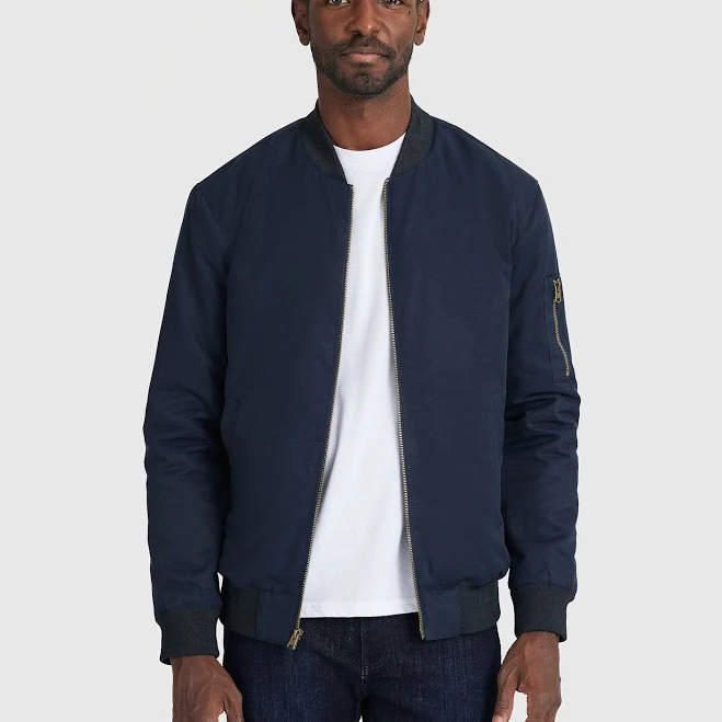 outerwear True Classic Navy Blue Bomber Jacket True Classic $69.99
