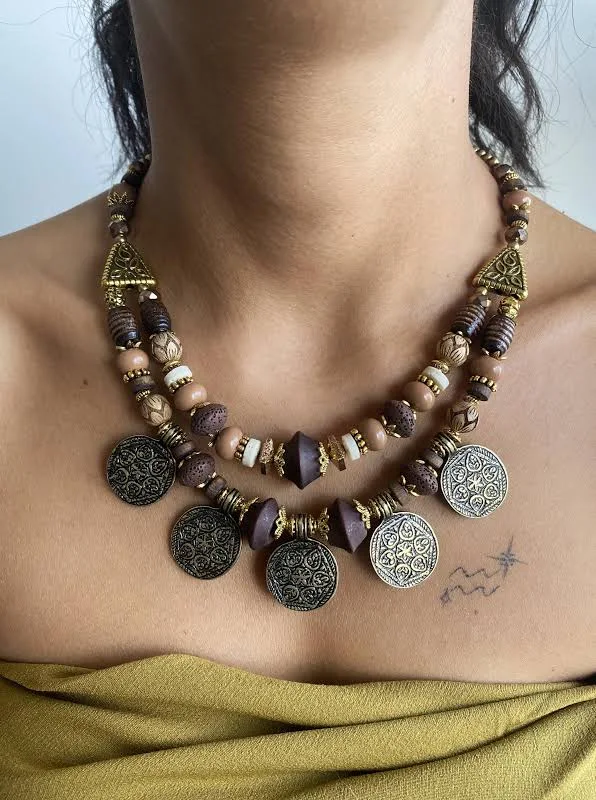 accessory Turkish Boho Tribal Bronze Coin Statement Necklace Etsy - Seller $30