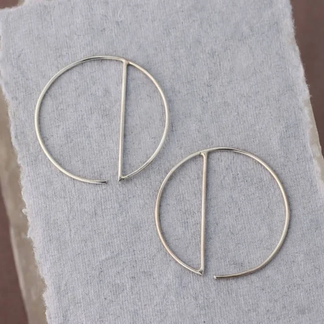 accessory Unique Geometric Sterling Silver Hoop Earrings Etsy - ShopClementine $24.99