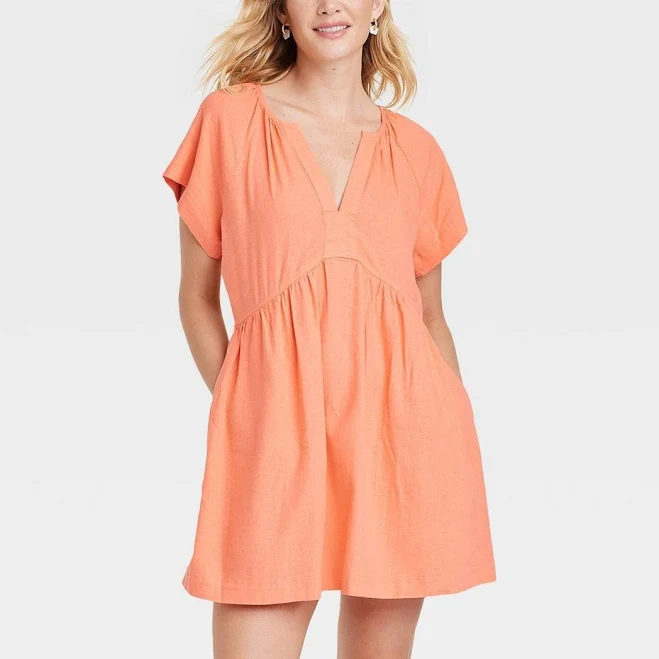 dress Universal Thread Women's Linen Short Sleeve Mini Shift Dress Poshmark $25
