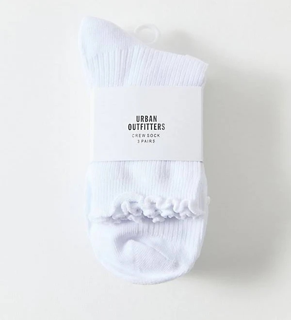 accessory Urban Outfitters 3-Pack Lightweight Ribbed Cotton Crew Socks Urban Outfitters $15