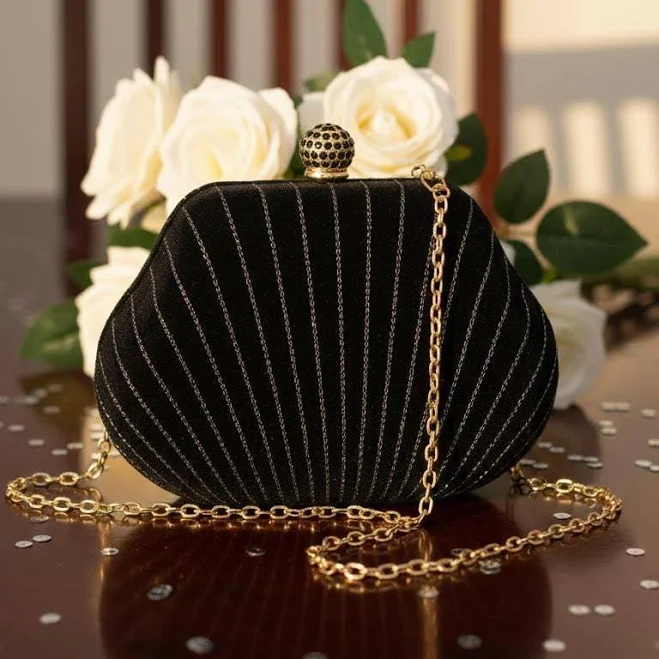 bag Velvet Evening Clutch with Gold Chain Strap Etsy - Seller $52.5