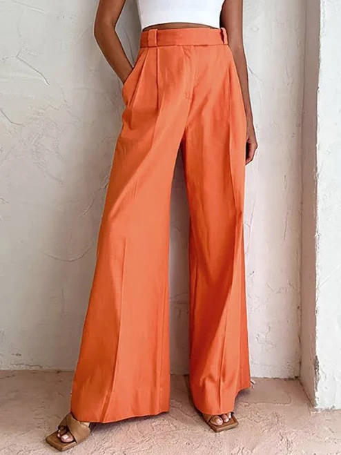 pants Vitamin C Linen Cotton Wide Leg Pants Commense $39