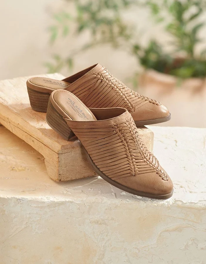 shoes Walk with Me Amarillo Leather Mules Coldwater Creek $99.95