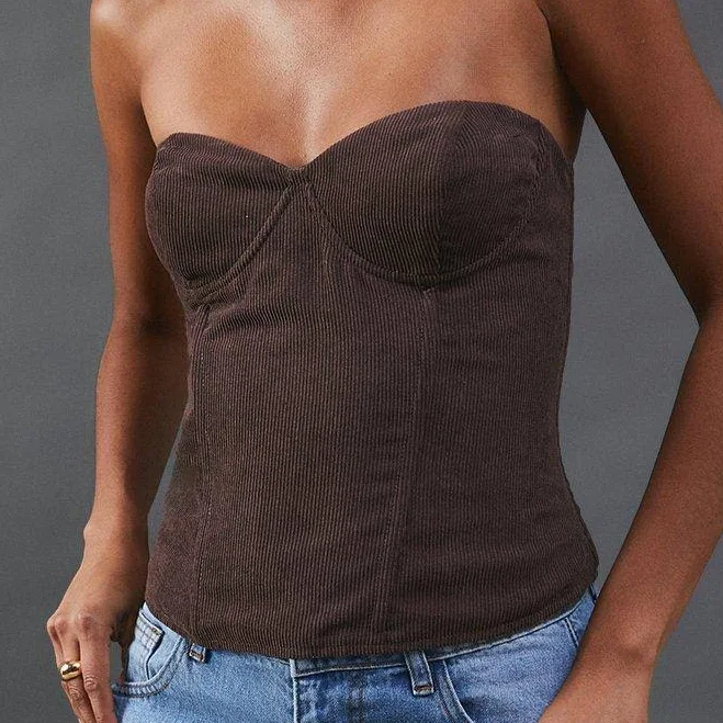 tube top Warehouse Women's Cord Bustier Top Nasty Gal - US $28