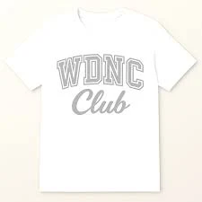 top WDNC Club T-Shirt White and Gray Graphic Tee Women's All Sizes Trendy Casual eBay $24