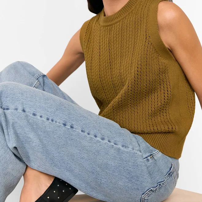 top Whistles Pointelle Sweater Vest Whistles UK $79