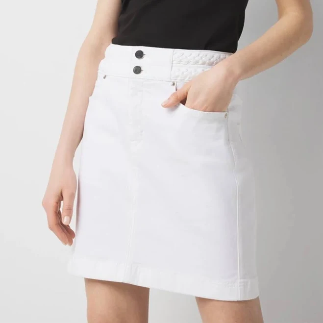 skirt White House Black Market Women's Braided Waist Denim A-Line Miniskirt White House Black Market $32.99