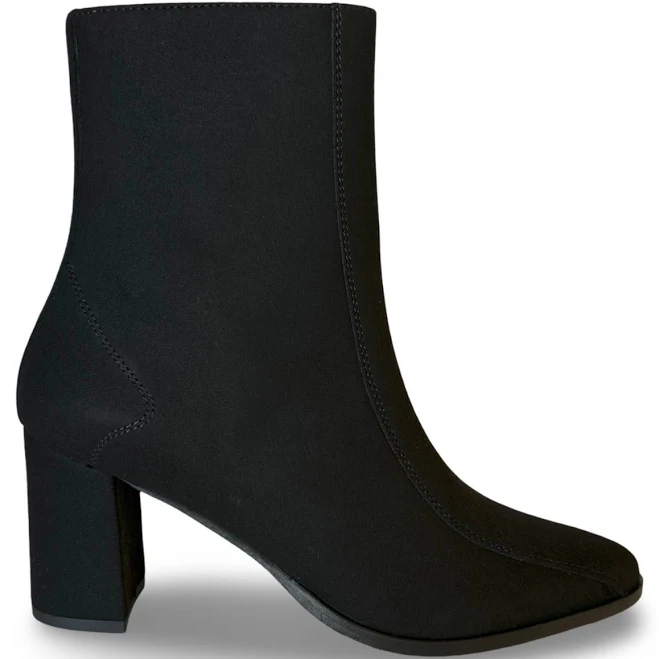 shoes Women Black Ankle Boots Vegan Suede Heels Point Toe Zipper Casual eBay - nae-vegan-shoes $140.25