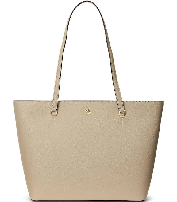bag women Lauren Ralph Lauren Crosshatch Leather Medium Karly Tote Dillard's $225