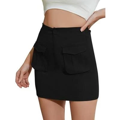 skirt Women's Bodycon Stretchy Cargo Mini Skirt with Pockets Target $30.99