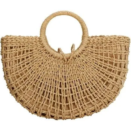 bag Women's Bohemian Round Rattan Top-Handle Straw Tote Bag Walmart - esunarty Direct $25.99