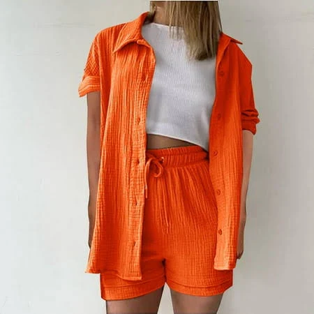 matching set Women's Casual Linen 2 Piece Set Walmart - xixuanwan official $27.77