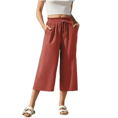 matching set Women's Flowy Wide Leg Pants with Pockets Walmart - Daiosportswear $8.57