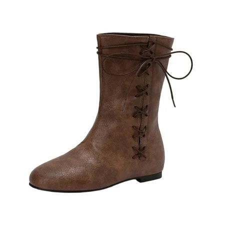 shoes Women's Lace Up Western Leather Ankle Boots Walmart - Xfvqtps Fashion $31.99