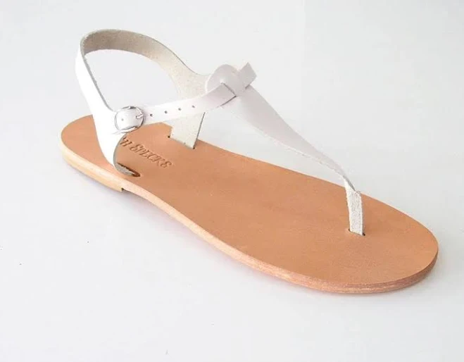 shoes Women's Leather T-Strap Flat Sandals Etsy - Seller $92.37