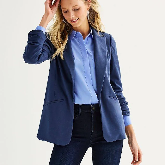 blazer Women's Nine West Knit Open-Front Blazer, Size: Large, Resolute Blue Kohl's $42.49