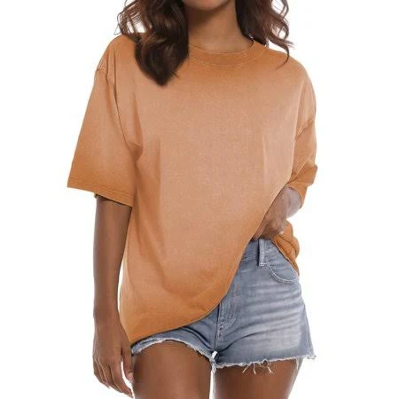 t-shirt Women's Oversized Vintage Print Cotton T-Shirt Walmart - MOSHU $13.99